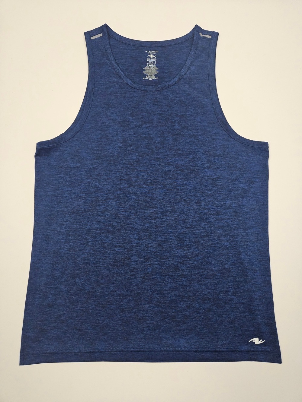 Athletic Works Blue Heathered Performance Tank Top Medium
